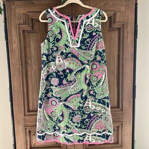 LILLY PULITZER • Vintage Royal Poinciana • Floral Paisley Shift Dress • Size 12